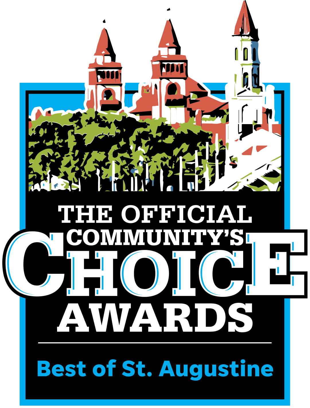 Best of St. Augustine Community's Choice Awards badge awarded to Seaside Spiritual Spa